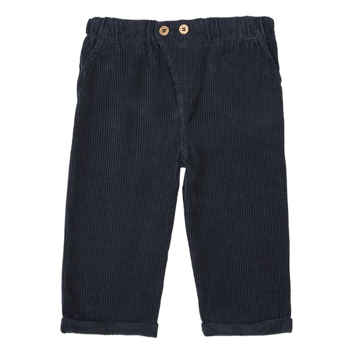 Marlito Corduroy Trousers - Marlot x Smallable Exclusive Navy blue- Product image n°0