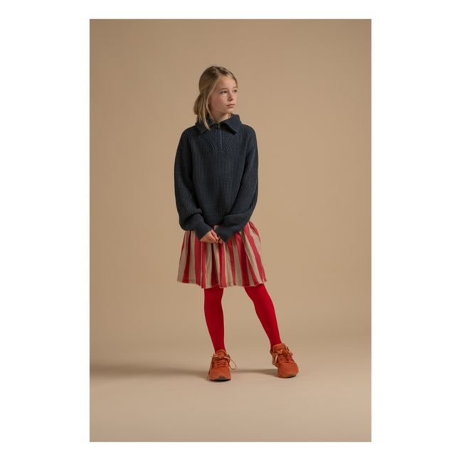 Organic Cotton Striped Skirt | Red