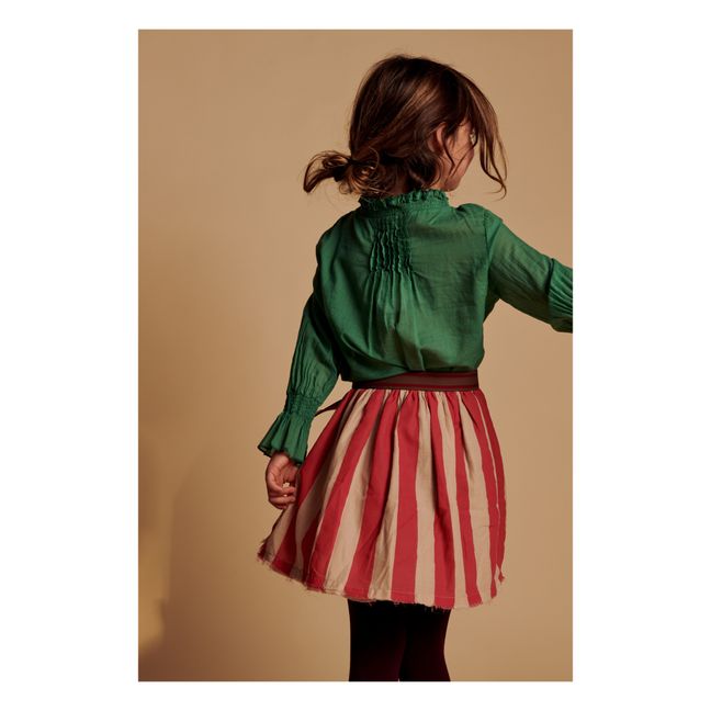 Organic Cotton Striped Skirt Rojo