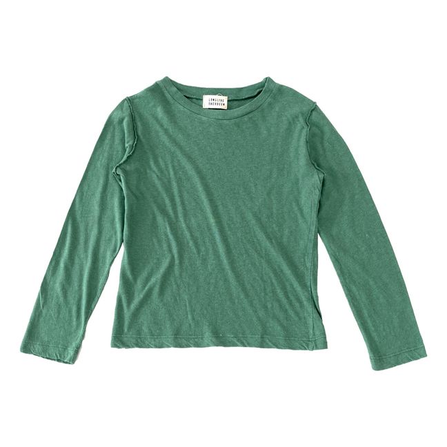 Organic Cotton and Linen T-shirt Green