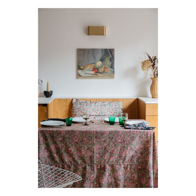 Carla Organic Cotton Tablecloth | Verde Kaki