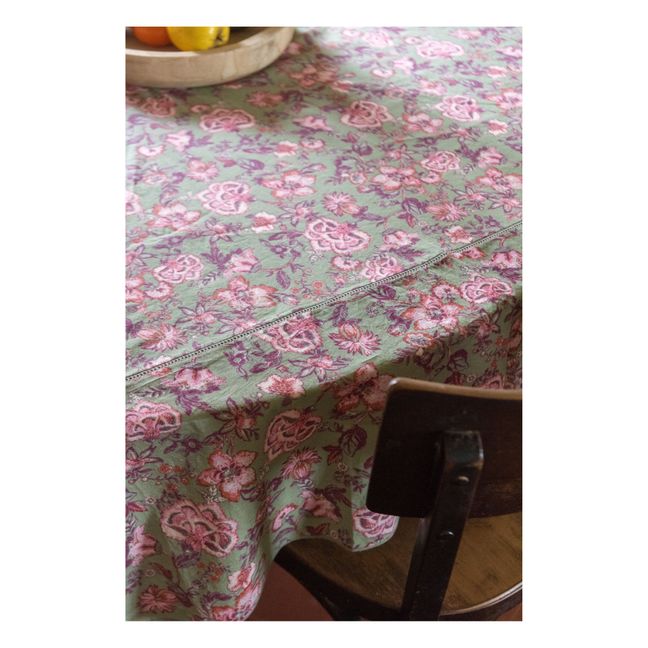 Carla Organic Cotton Tablecloth Verde Kaki