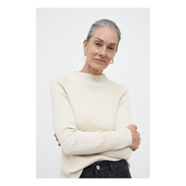 Row Ribbed Organic Cotton Top | Cream