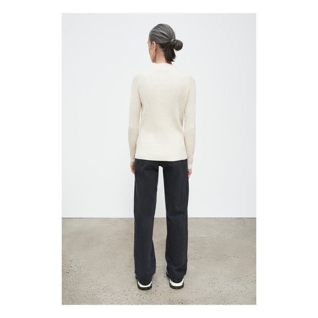 Row Ribbed Organic Cotton Top | Cream