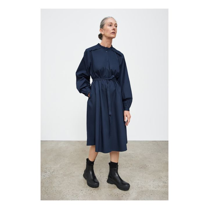 Poppy Organic Cotton Dress | Navy- Produktbild Nr. 0