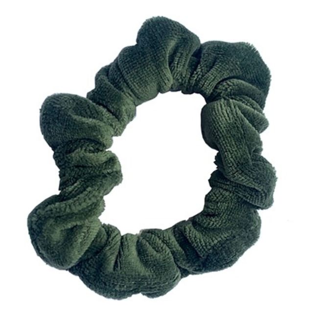 Velour Scrunchies - Set of 2 | Verde Kaki