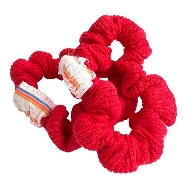 Rib Scrunchies - Set of 2 | Red