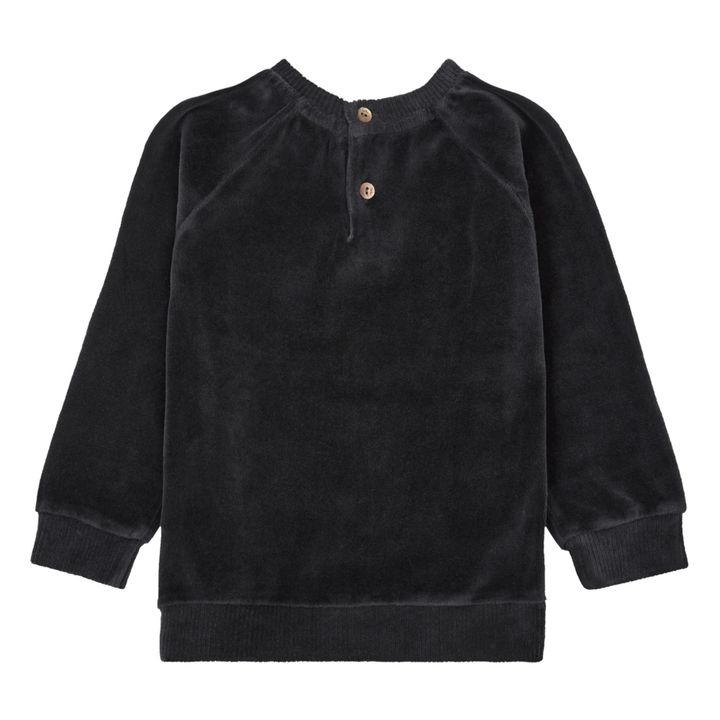 Búho Organic Cotton Velour Sweatshirt Charcoal grey Smallable