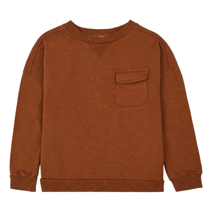 Organic Cotton Pocket Sweatshirt Rust- Product image n°0