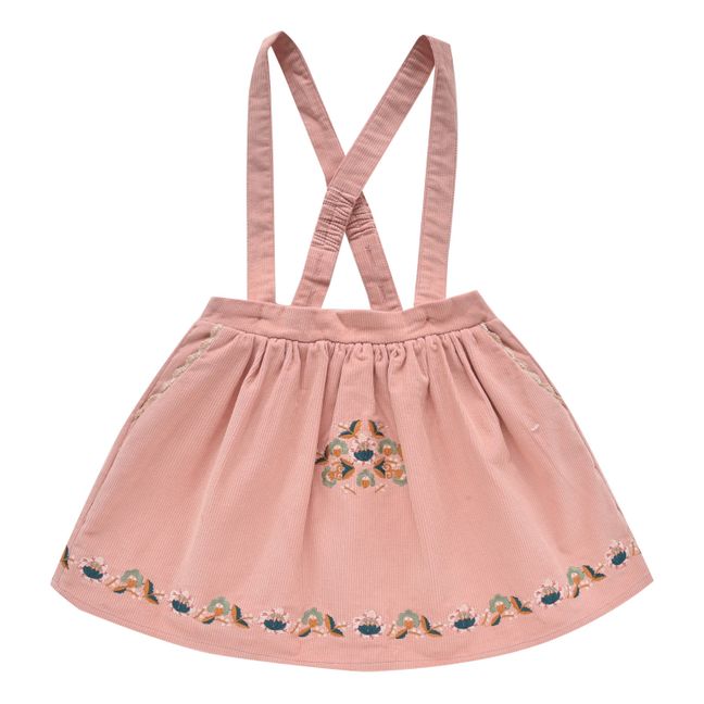 Carina Corduroy Suspender Skirt | Pale pink
