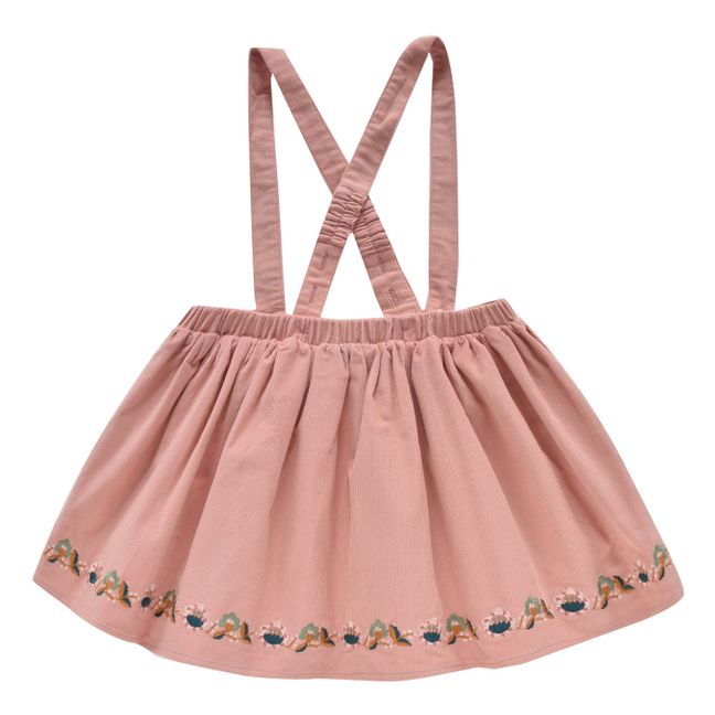 Carina Corduroy Suspender Skirt | Pale pink
