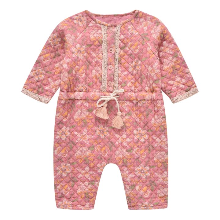 Jenna Organic Cotton Quilted Baby Jumpsuit Rosa- Imagen del producto n°0