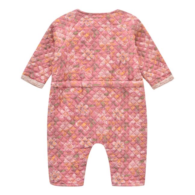 Jenna Organic Cotton Quilted Baby Jumpsuit Rosa