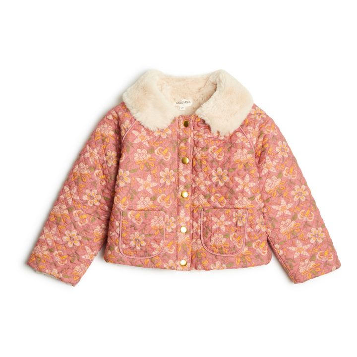 Jasmina Organic Cotton Fur-Lined Coat | Pink- Product image n°0