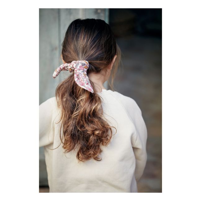 Chloe Organic Cotton Bow Scrunchie | Cream