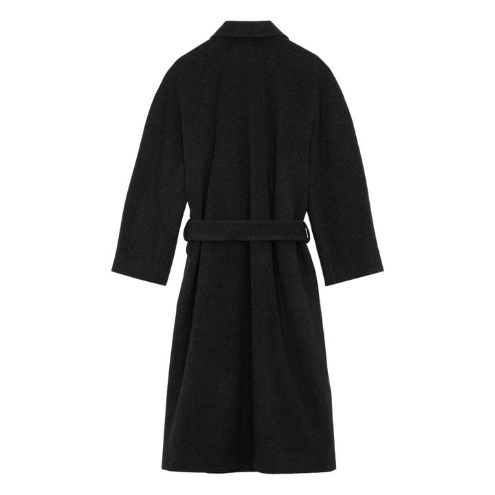 Max Folk Virgin Wool Coat | Charcoal grey- Product image n°1