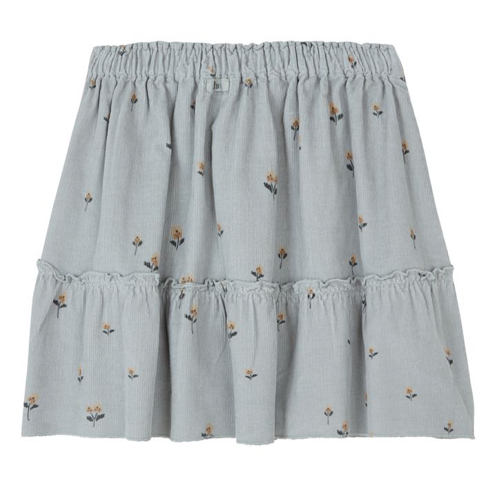 Romance Floral Corduroy Skirt Grey blue- Product image n°1