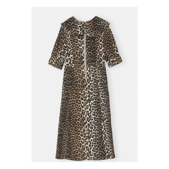 Bluse mit Denim Kragen aus Bio-Baumwolle | Leopard