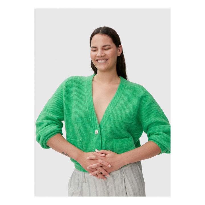 ganni green cardigan