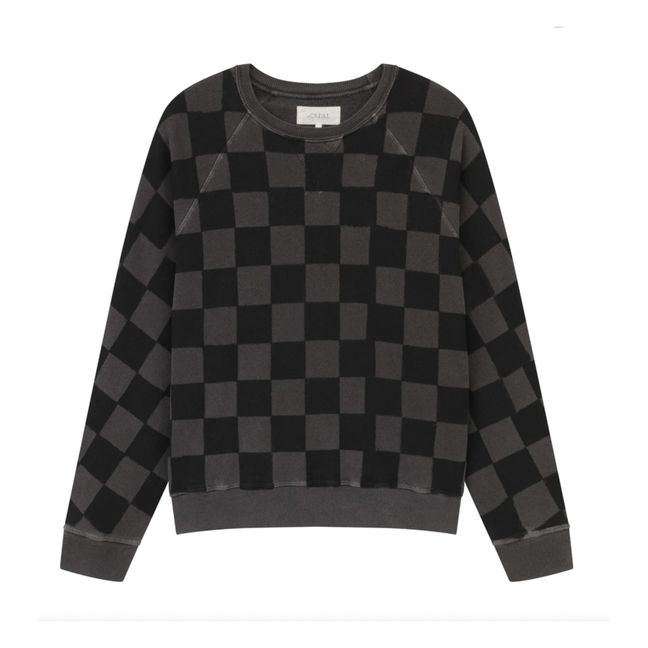The Slouch Checked Sweatshirt Gris Carbón