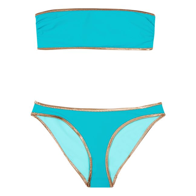 Maillot 2 Pièces Réversible Hampton | Bleu turquoise