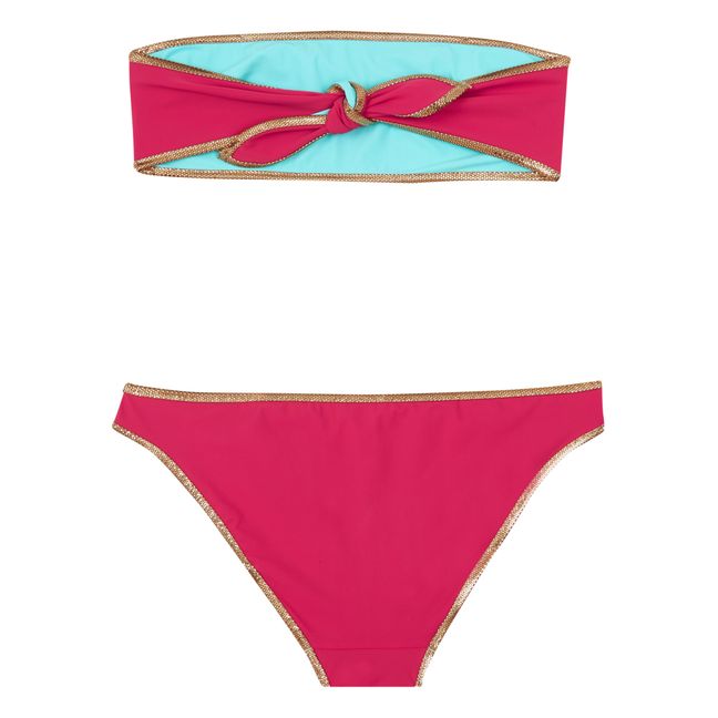 Maillot 2 Pièces Réversible Hampton | Rose fuschia