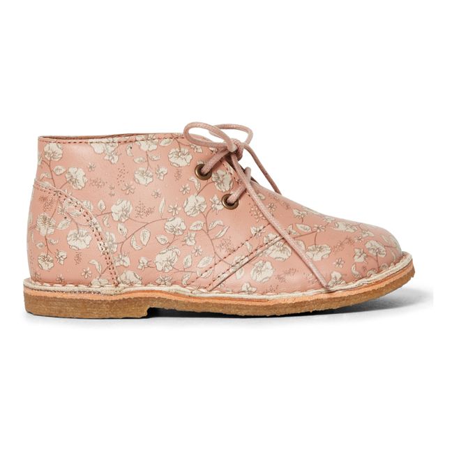Chaton Leather Lace-Up Boots Rosa Melocotón