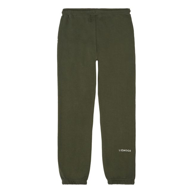 Pantalón de chándal de algodón orgánico Inga | Verde Oscuro