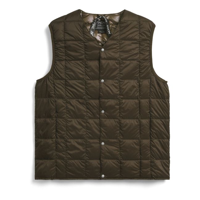 Ärmellose Steppjacke | Schokoladenbraun