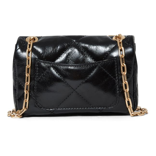 Sac Nano Moon Cuir Craquelé | Noir