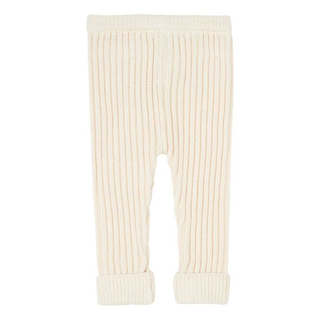Organic Cotton Knit Trousers Ecru