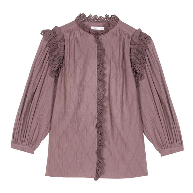 Isalo Broderie Anglaise Blouse Prugna