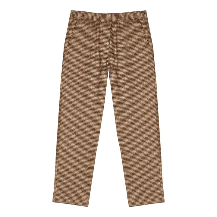 Bruce Checkered Woollen Trousers | Beige- Produktbild Nr. 0