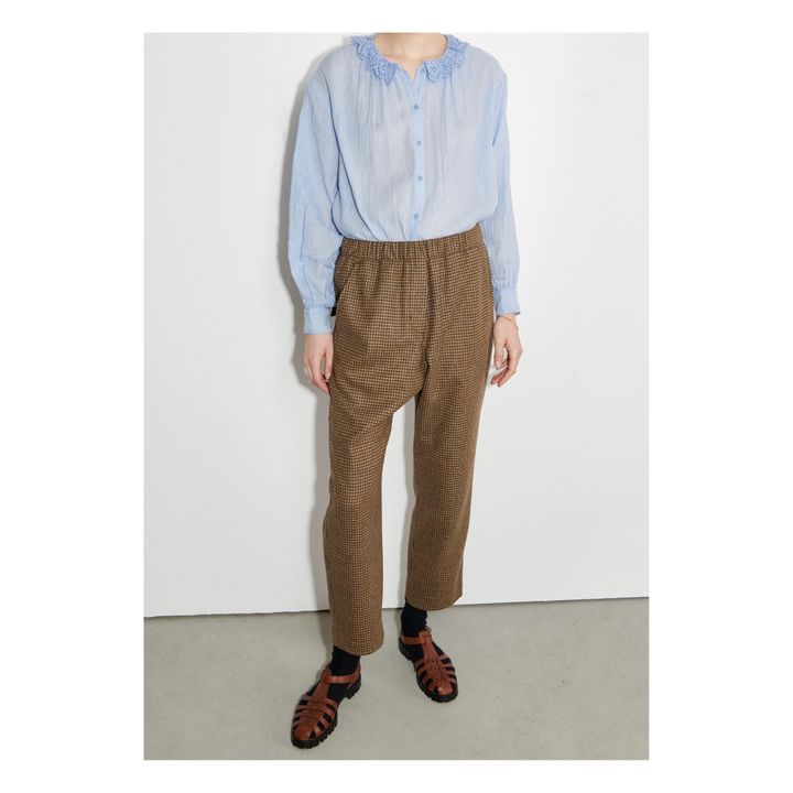 Bruce Checkered Woollen Trousers | Beige- Produktbild Nr. 1
