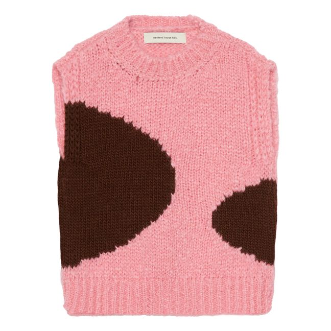 Ärmelloser Pullover aus Alpakawolle | Rosa