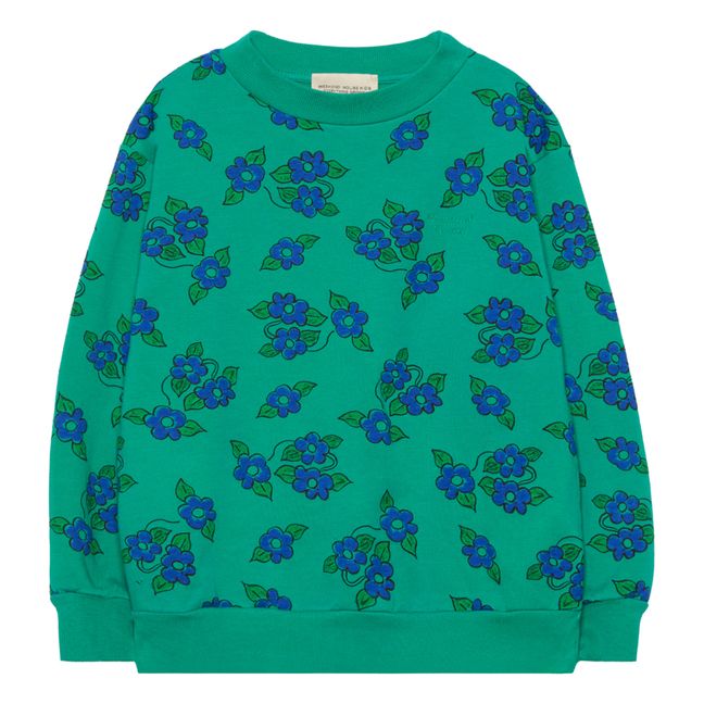 Organic Cotton Flower Sweatshirt Verde