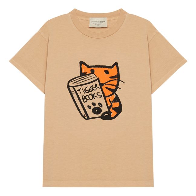 Tiger Book T-shirt Beige