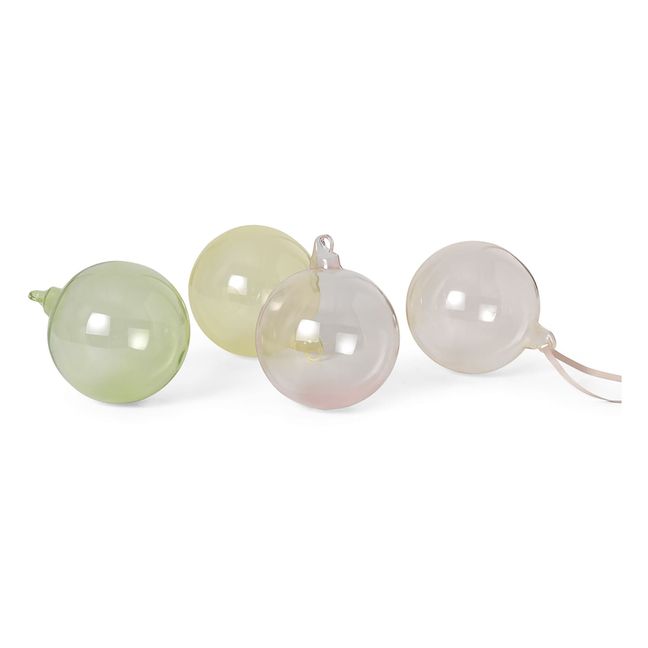 Glass Christmas Baubles - Set of 4 | Pastel