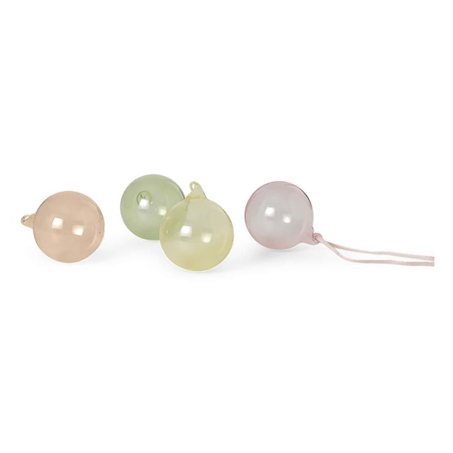 Glass Christmas Baubles - Set of 4 | Pastell