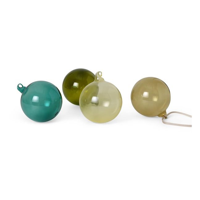 Glass Christmas Baubles - Set of 4