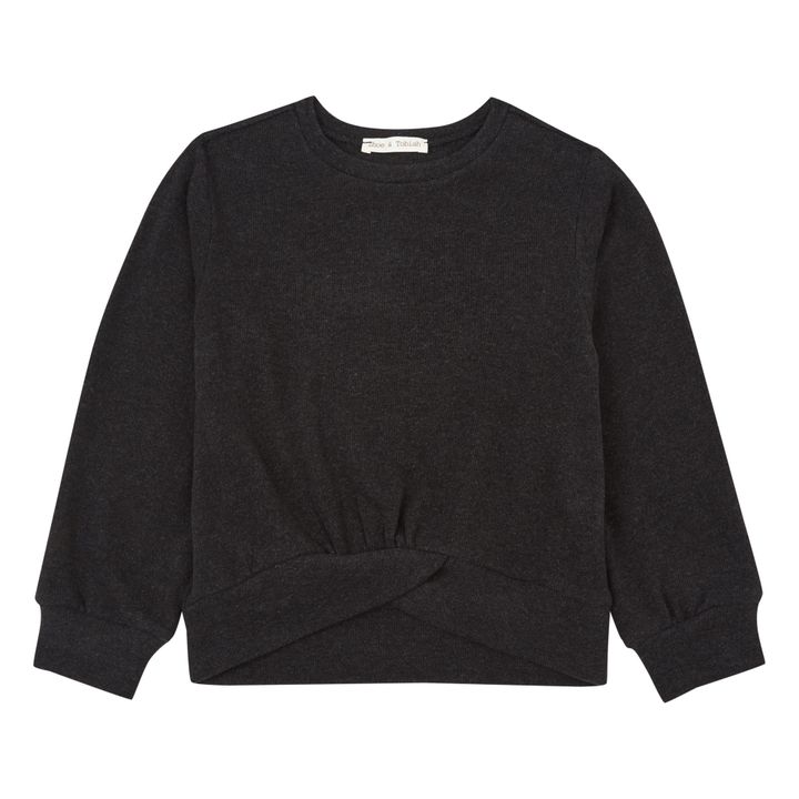 Asymmetric Knit Jumper Charcoal grey- Product image n°0