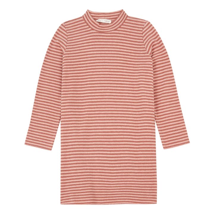 Striped Lurex Knit Dress Pink- Product image n°0
