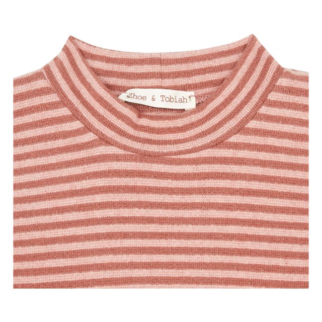 Striped Lurex Knit Dress Pink
