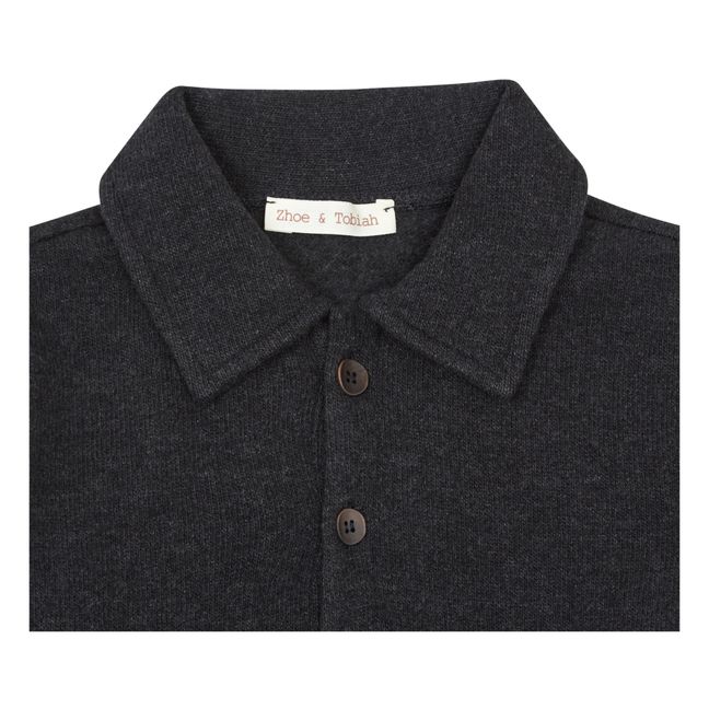 Knit Polo Shirt Charcoal grey