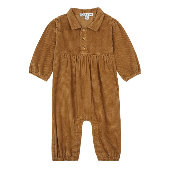 Corduroy Baby Jumpsuit Camel- Imagen del producto n°0