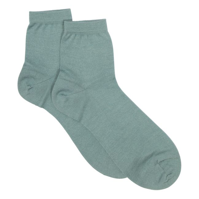 Cashmere, Merino Wool and Silk Socks Grey blue
