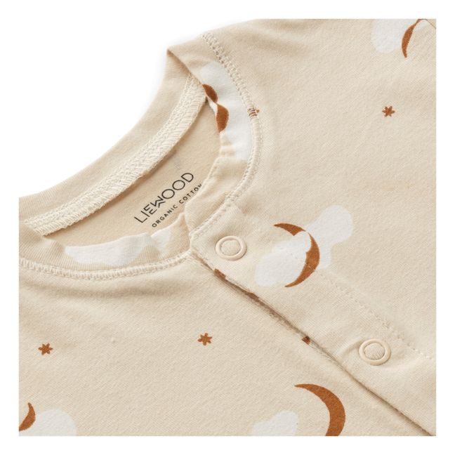 Birk Organic Cotton Print Pyjamas Cream