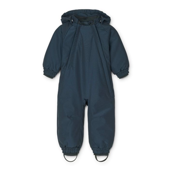 Recycled Polyester and Linen Snow Suit | Navy blue- Product image n°0