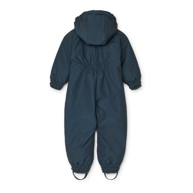 Recycled Polyester and Linen Snow Suit | Navy blue
