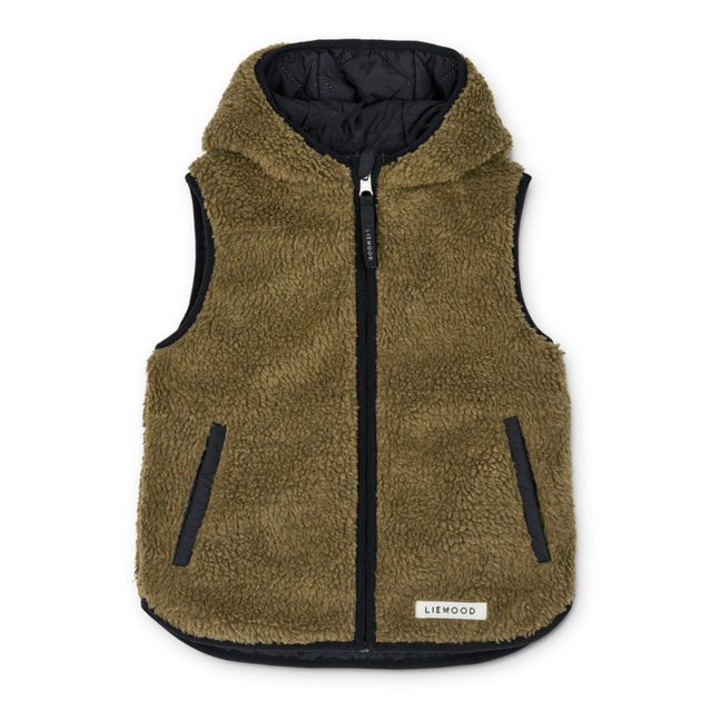 Diana Recycled Polyester Puffer Vest | Khaki